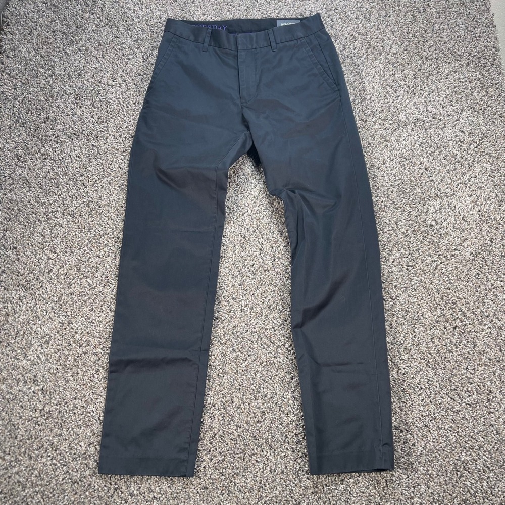 Bonobos Tuesday Chino Pants Men's 28x30 Dark Grey Cotton Flat Front Trousers